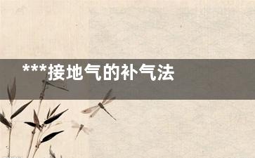 ***接地气的补气法，从食物开始(都说一层接地气对身体好)