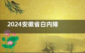 2024安徽省白内障手术免费政策解读，安徽省白内障手术医保报销比例公布!