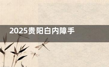 2025贵阳白内障手术费用大公开：国产晶体1.5万+，进口晶体2.2万+，高端三焦点3.6万+！