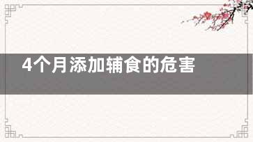 4个月添加辅食的危害,孩子4个月添加辅食