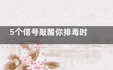 5个信号敲醒你排毒时机(15个信号暗示你)