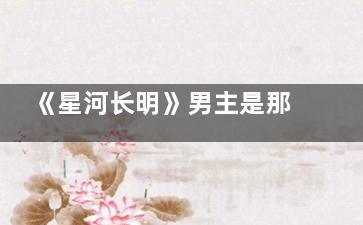 《星河长明》男主是那个
