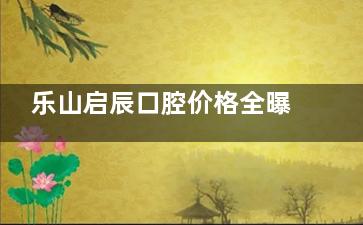 乐山启辰口腔价格全曝光！种植牙、矫正等项目收费一目了然，省钱看牙攻略在此！