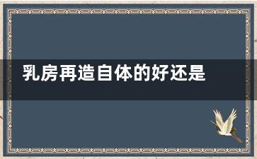乳房再造自体的好还是假体的好？自体不排异还能塑形，假体尺寸可选，各有各的好！