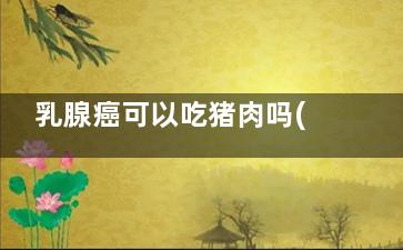 乳腺癌可以吃猪肉吗(乳腺癌可以吃猪肚子吗)