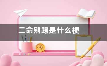 二命别踢是什么梗