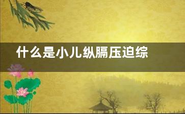 什么是小儿纵膈压迫综合征(纵膈是如何划分的)