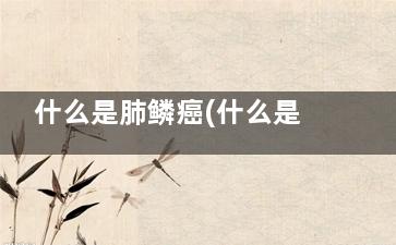 什么是肺鳞癌(什么是肺鳞癌早期)