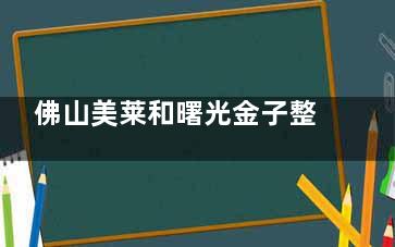 佛山美莱和曙光金子整形哪家好？连锁实力派vs老牌专科，鼻综合/脂肪填充各有所长！