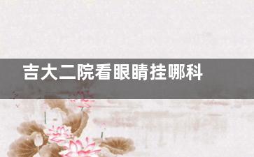 吉大二院看眼睛挂哪科？9大眼科亚专科对应病症全梳理，附挂号渠道+长春三院区地址攻略！