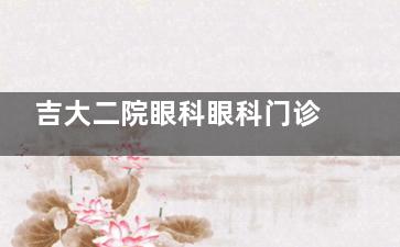 吉大二院眼科眼科门诊如何挂号？官网和该三方平台挂号都比较方便！