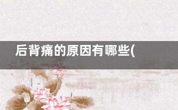 后背痛的原因有哪些(后背痛的原因有哪些症状)