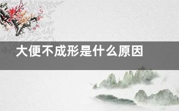 大便不成形是什么原因造成的(大便不成形是什么意思)
