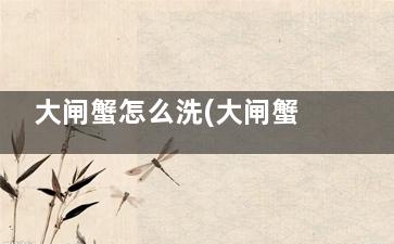 大闸蟹怎么洗(大闸蟹打消及坐映际即无女收保怎么洗)