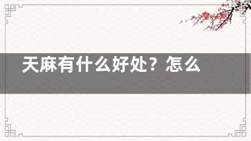 天麻有什么好处？怎么吃天麻才对？(多吃天麻有什么好处)