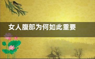 女人腹部为何如此重要(女人的腹部构造)