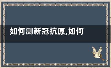 如何测新冠抗原,如何测新冠抗原检测结果