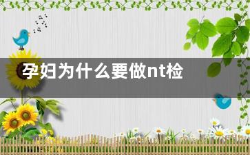 孕妇为什么要做nt检查(孕妇为什么要做血常规)