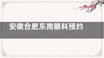 安徽合肥东南眼科预约挂号全攻略：从简介到口碑，这份指南让看眼病少走弯路