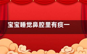 宝宝睡觉鼻腔里有痰一样的声音(小孩睡觉鼻腔里有声音)