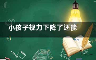 小孩子视力下降了还能***吗