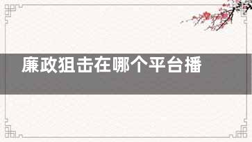 廉政狙击在哪个平台播出