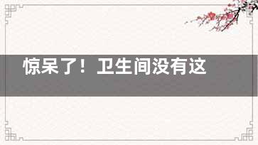 惊呆了！卫生间没有这一物***易引发疾病,卫生间怎么没有