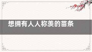 想拥有人人称羡的苗条身材吗？5招打造易瘦体质事半功倍