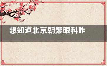 想知道北京朝聚眼科咋样？看简介里的医生团队，再聊聊预约挂号那些事儿