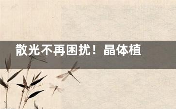 散光不再困扰！晶体植入能否矫正散光度数大揭秘!