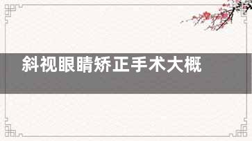 斜视眼睛矫正手术大概多少钱？从肌肉调整到地域差异，3000-40000起费用明细拆解，不花冤枉钱！