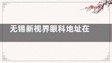 无锡新视界眼科地址在哪？梁溪区复兴路157号，地铁1/2号线三阳广场站6号口出步行约10分钟即达，公交多路可达~