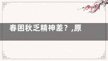 春困秋乏精神差？,原来都是这事惹的祸,春困秋乏怎么办