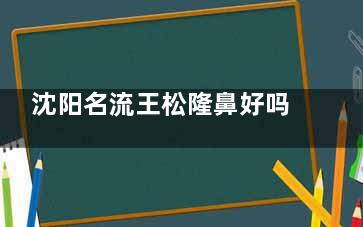 沈阳名流王松隆鼻好吗？当然好！且鼻整形有口碑、技术娴熟、经验充足、风格自然、价格亲民！
