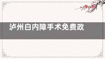 泸州白内障手术免费政策2025新调整:60岁白内障手术免费手术申请条件及申请流程一览!