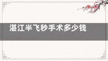 湛江半飞秒手术多少钱？2025比较新价格曝光：1.2-1.8万如何选医院更划算