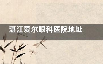 湛江爱尔眼科医院地址在哪里？霞山区人民大道南18号鼎盛广场对面直接导航就能到！