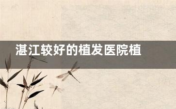湛江较好的植发医院植发价格一览：从发际线到头顶加密，这些价格帮你避坑！