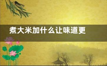 煮大米加什么让味道更鲜美,煮大米加什么让味道更浓稠