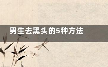 男生去黑头的5种方法(男生去黑头的护肤品)