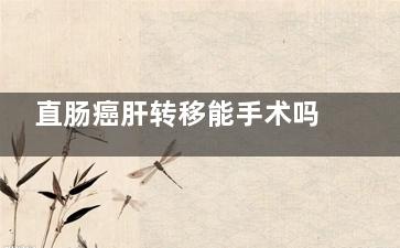 直肠癌肝转移能手术吗,肝转移的直肠癌能手术治疗吗