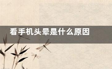 看手机头晕是什么原因(看手机怎么会头晕)