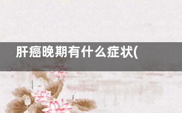 肝癌晚期有什么症状(肝癌晚期有什么偏方秘方)