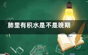 肺里有积水是不是晚期,八十岁老人肺部有积液怎么办