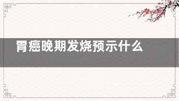 胃癌晚期发烧预示什么,胃癌晚期发烧预示什么病