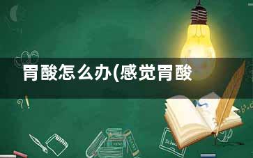 胃酸怎么办(感觉胃酸怎么办)