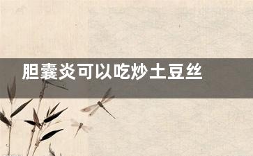 胆囊炎可以吃炒土豆丝吗(胆囊炎可以吃炒粉吗)