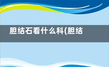 胆结石看什么科(胆结石看什么科室比较好)