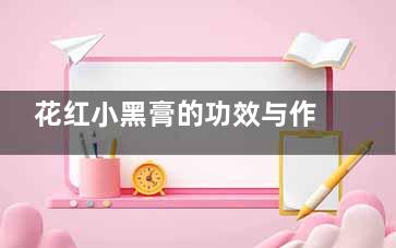 花红小黑膏的功效与作用,花红小黑膏的功效和作用