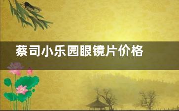 蔡司小乐园眼镜片价格表2024揭秘，价格1000-3000元起不等！型号s版、h版价格不同